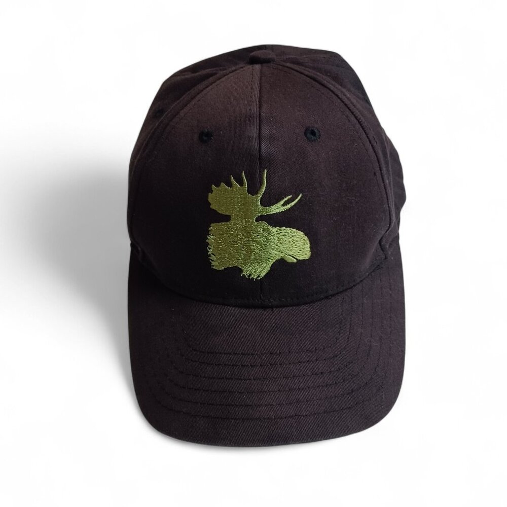 Vintage Moosehead Breweries Baseball Cap AJM International Brown Elastic L-XL